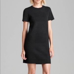 Theory, Darmelle P Evian Stretch Houndstooth Wool Sweater Dress, Dk Gray, Large